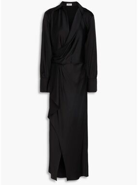 SIMKHAI Talita Wrap-Effect Crepe de Chine Midi Dress
